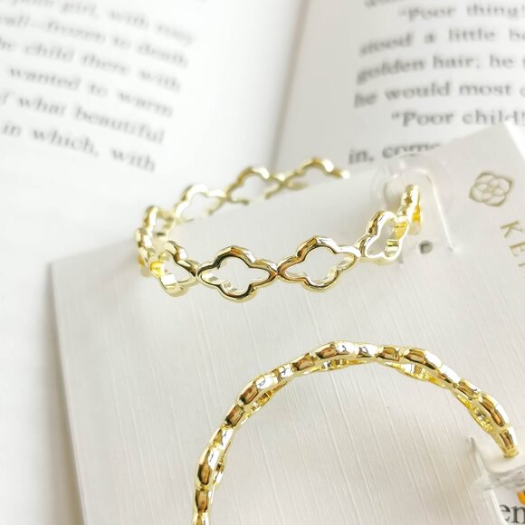 NEW Kendra Scott Abbie Gold Hoop Earrings - Picture 2 of 3